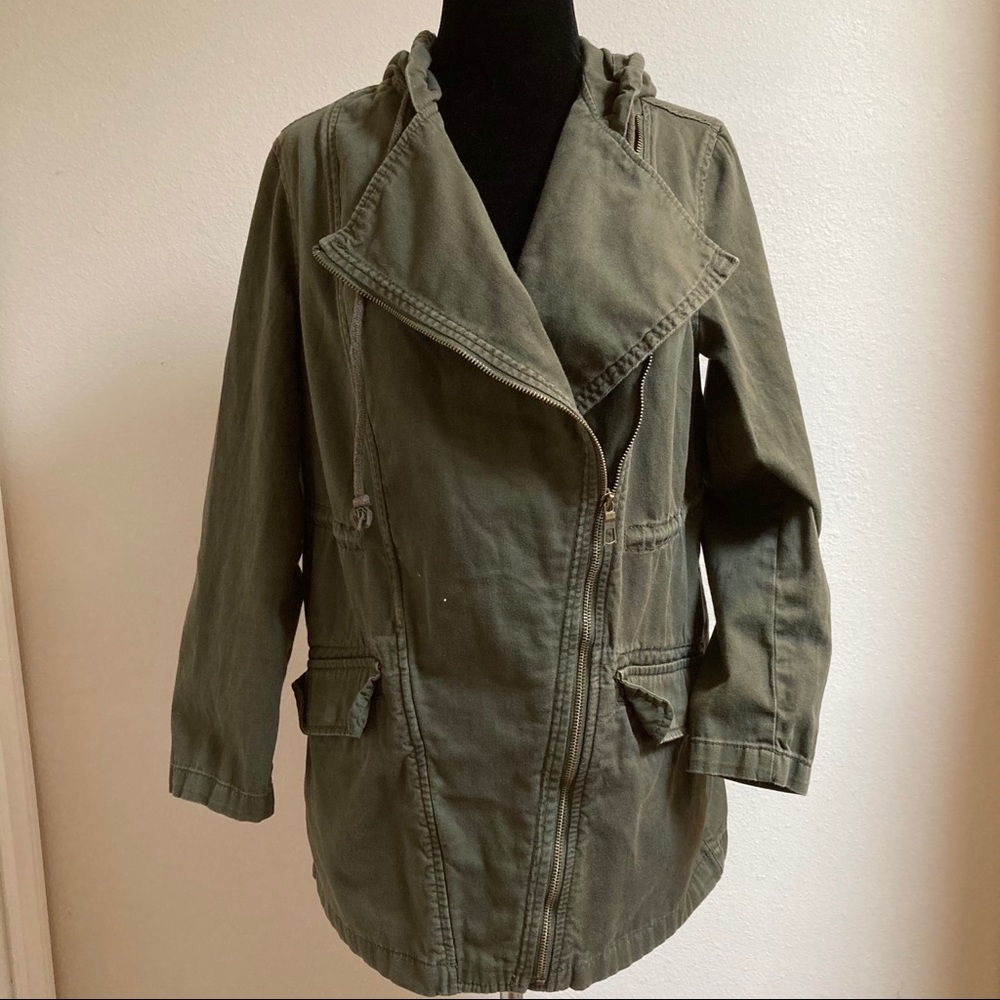Old Navy Olive Green Military Jacket with Zipper
